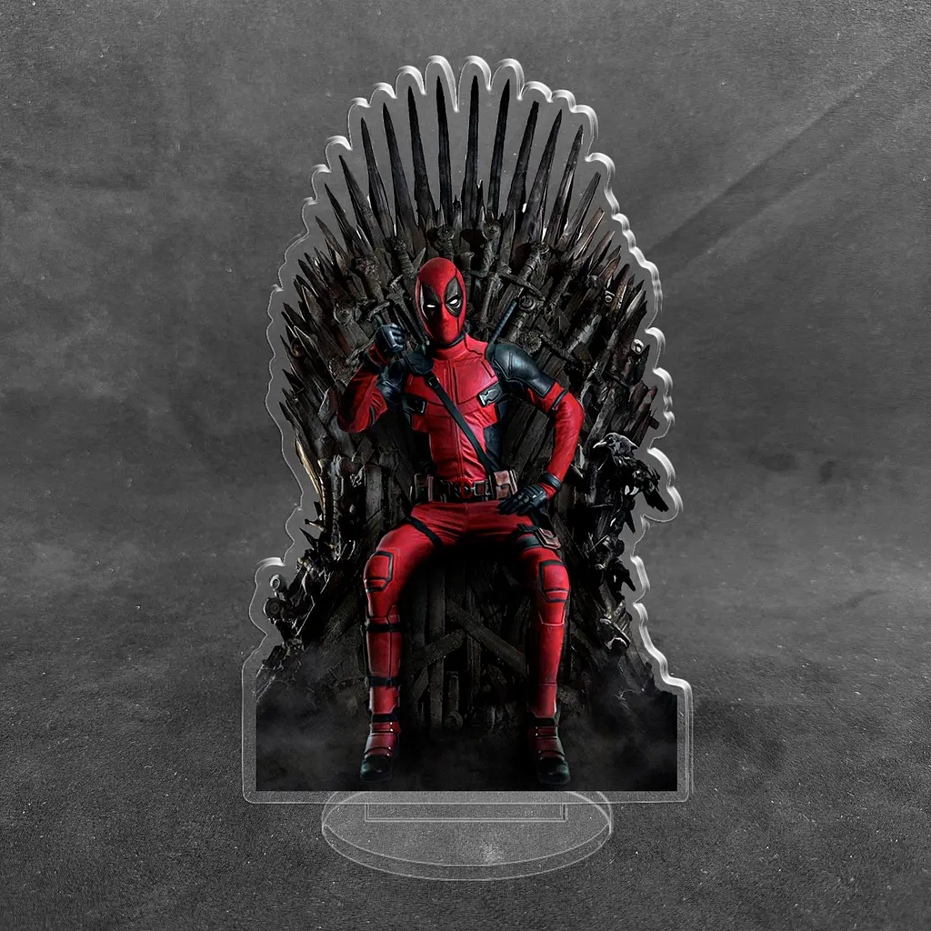 Акрилова колекційна фігурка Marvel Дедпул Deadpool Залізний трон 15 см - фото 2