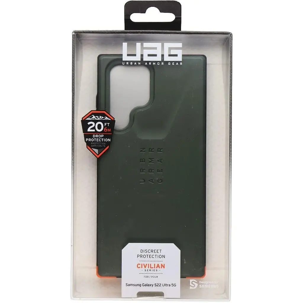 Оригінальний протиударний чохол UAG Civilian Samsung Galaxy S22 Ultra (6.8") Olive 21344D117272 - фото 5