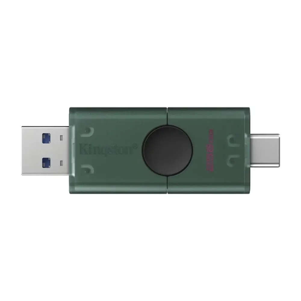 Флеш-накопичувач Kingston 256GB DataTraveler DuoG2 USB-A + USB-C 3.2 Gen 1 Чорний/Зелений - фото 3