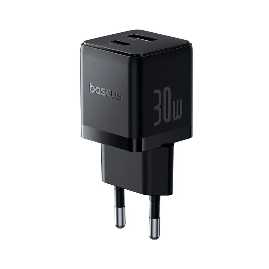 Зарядний пристрій Baseus Palm Cluster 30 Вт, USB-C + USB-A, швидке заряджання, чорний (P1011160A113-00) - фото 4