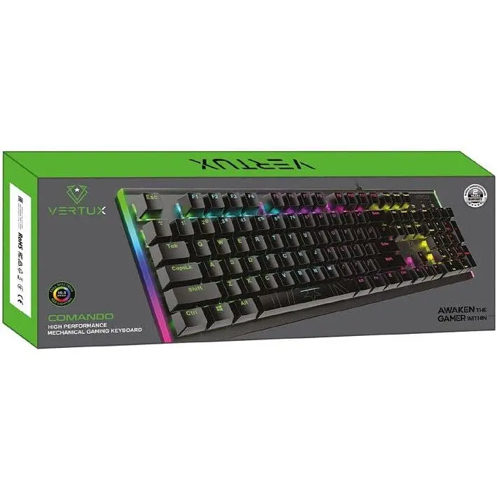 Клавіатура дротова Vertux Comando USB Black (comando.black) - фото 6