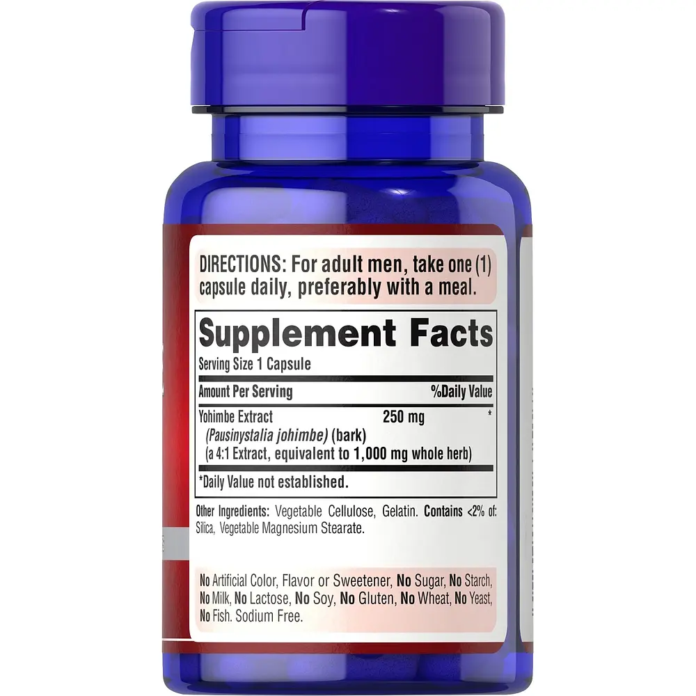 Стимулятор тестостерону Puritan's Pride Yohimbe Extract, 50 капсул - фото 2