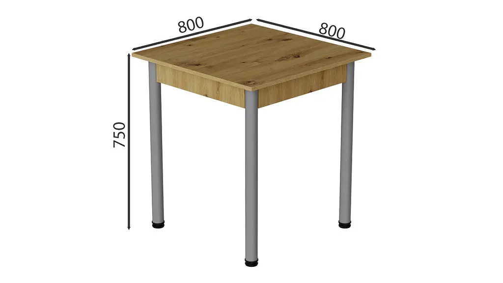 Стіл кухонний Ferrum-decor Агата 75x80x80 Сірий ДСП Дуб Артізан 16мм (FRD-105677) - фото 3
