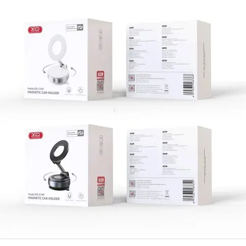 Автотримач XO C169 + Vacuum suction cup locking magnetic suction bracket (with magnet ring) Чорний - фото 2
