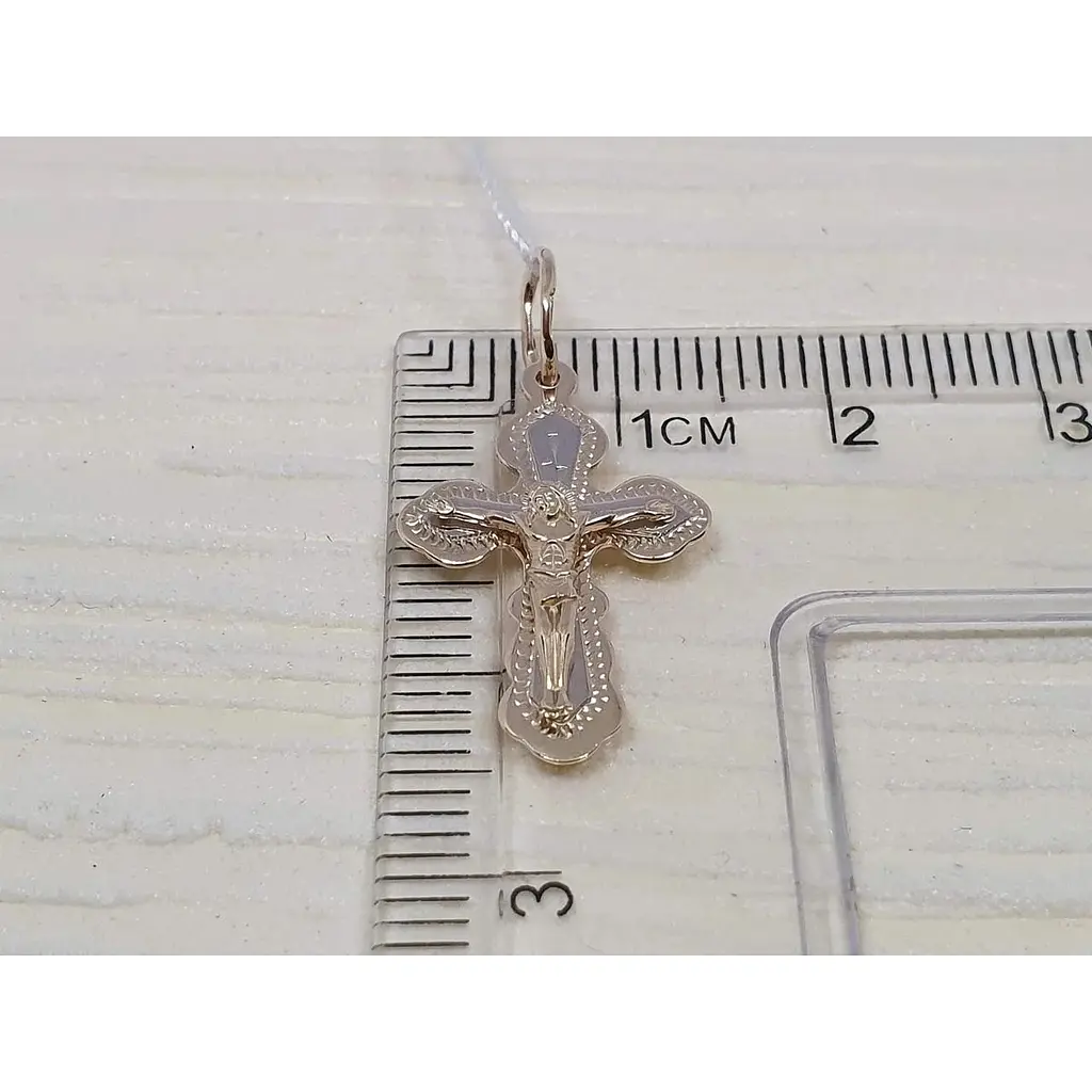 Золотий хрестик Харківська ювелірна фабрика. Розп'яття Христа. 117-А евр - фото 4