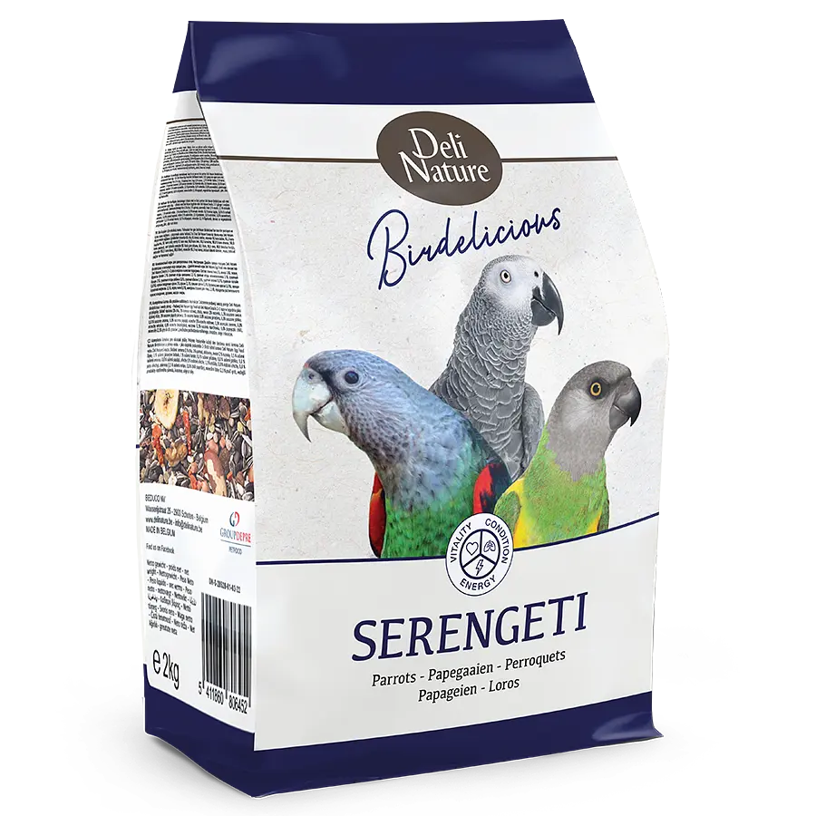 Корм для середніх та великих папуг Deli Nature Birdelicious Parrots Serengeti Делі Натюр повнораціонний 2 кг