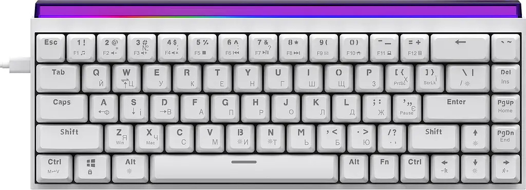 Клавіатура Ajazz NK68 Червоний Switch Білий USB-C (NK68-R-W) - фото 2