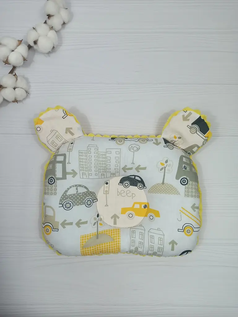 Плед для немовлят із знімним утеплювачем та подушка a.l.babybox Машинки в місті Жовтий - фото 3