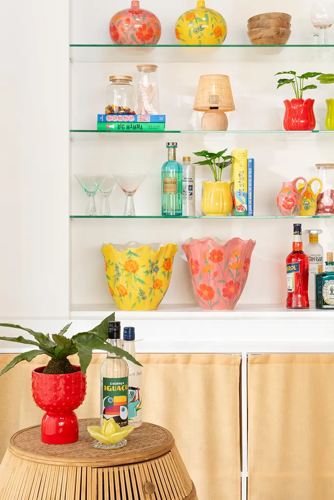 Ваза J-line фигурная желная с ручной росписью 29 см (53395) - фото 3