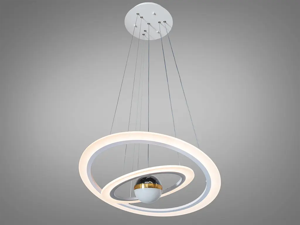 Стельова люстра LED Diasha 2391-600+400WH, 85W, 4675 лм, білий, сучасний стиль для низьких стель - фото 2