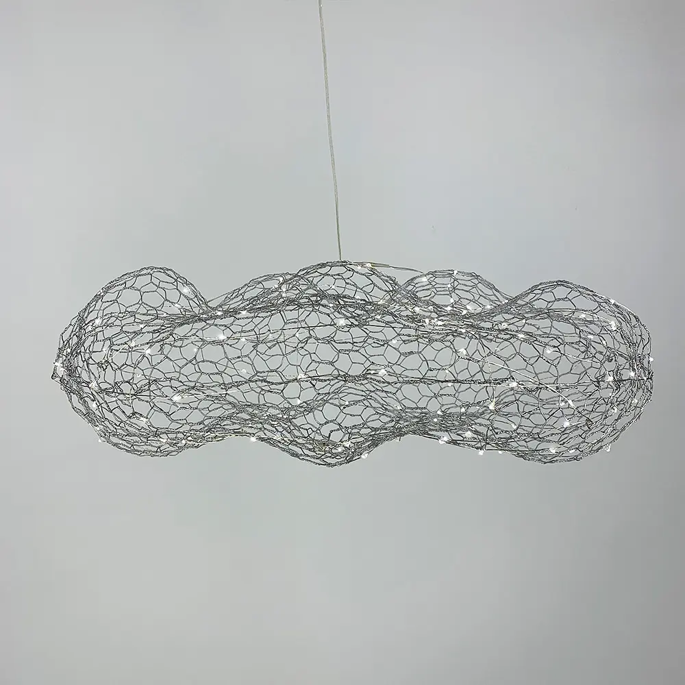 Дизайнерська декоративна срібна люстра-хмаринка LED CLOUD | Арт. MJ 83 CH | Line F - фото 5