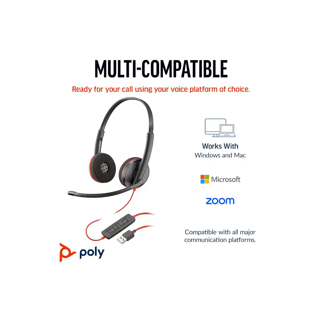 Навушники Poly Blackwire 3220 USB-A/C (8X228AA) - фото 5