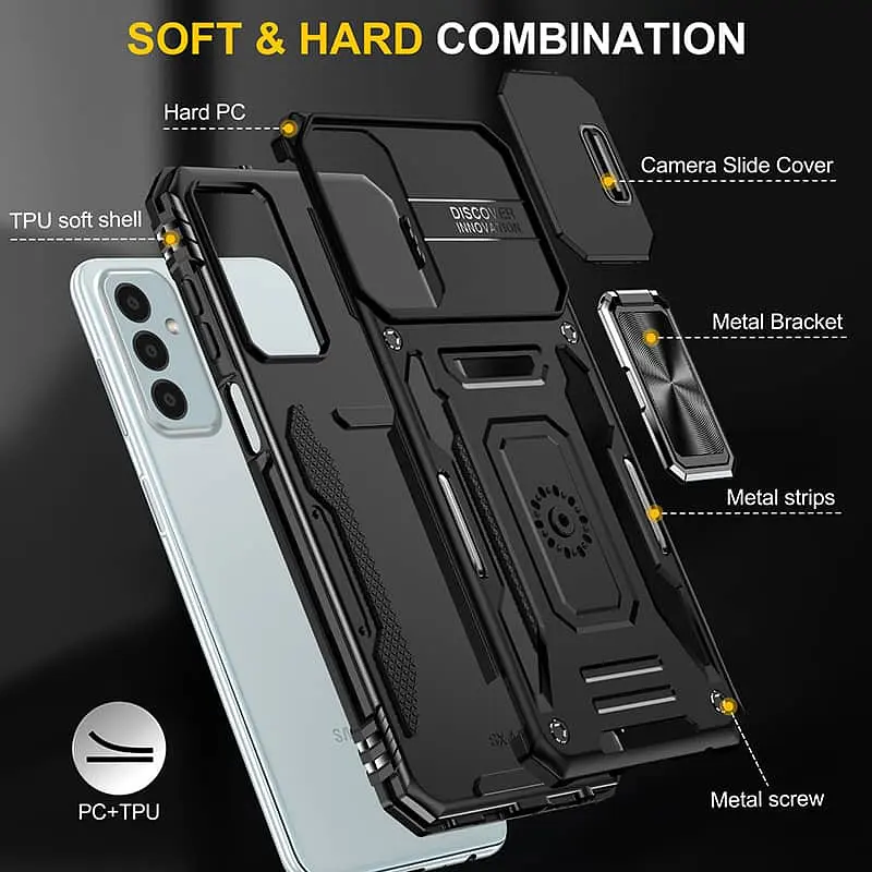 Ударостійкий чохол Camshield Army Ring для Samsung Galaxy M23 5G / M13 4G Чорний / Black - фото 4