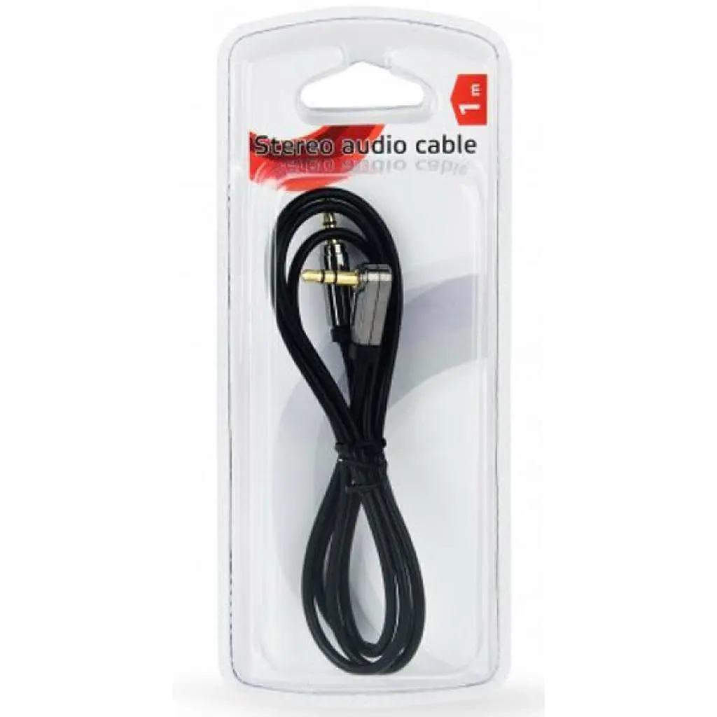 Кабель мультимедийный Jack 3.5mm M to Jack 3.5mm M 1.0m угловой Cablexpert (CCAPB-444L-1M) - фото 2