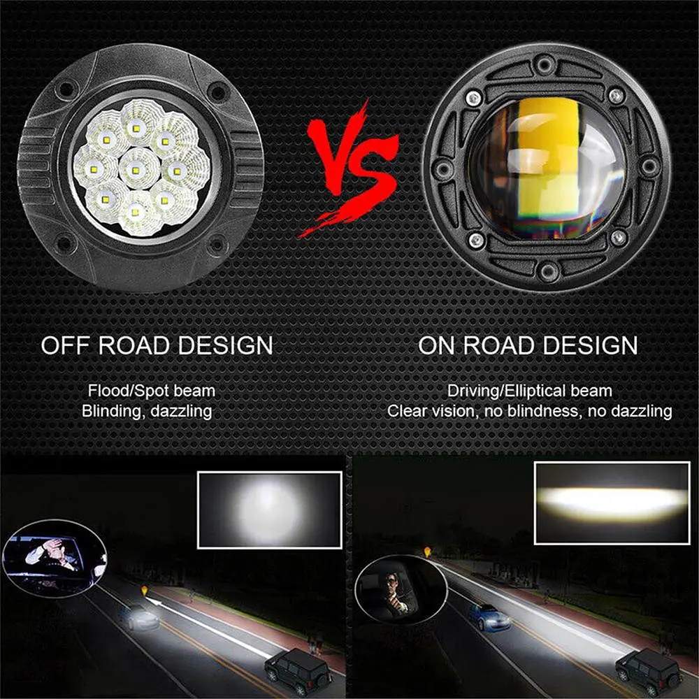 Фара додаткова Bi-LED Кругла 75x50 мм S-28 20W 10-80V W/Y 4 360 (Біле та Жовте Світло) - фото 5