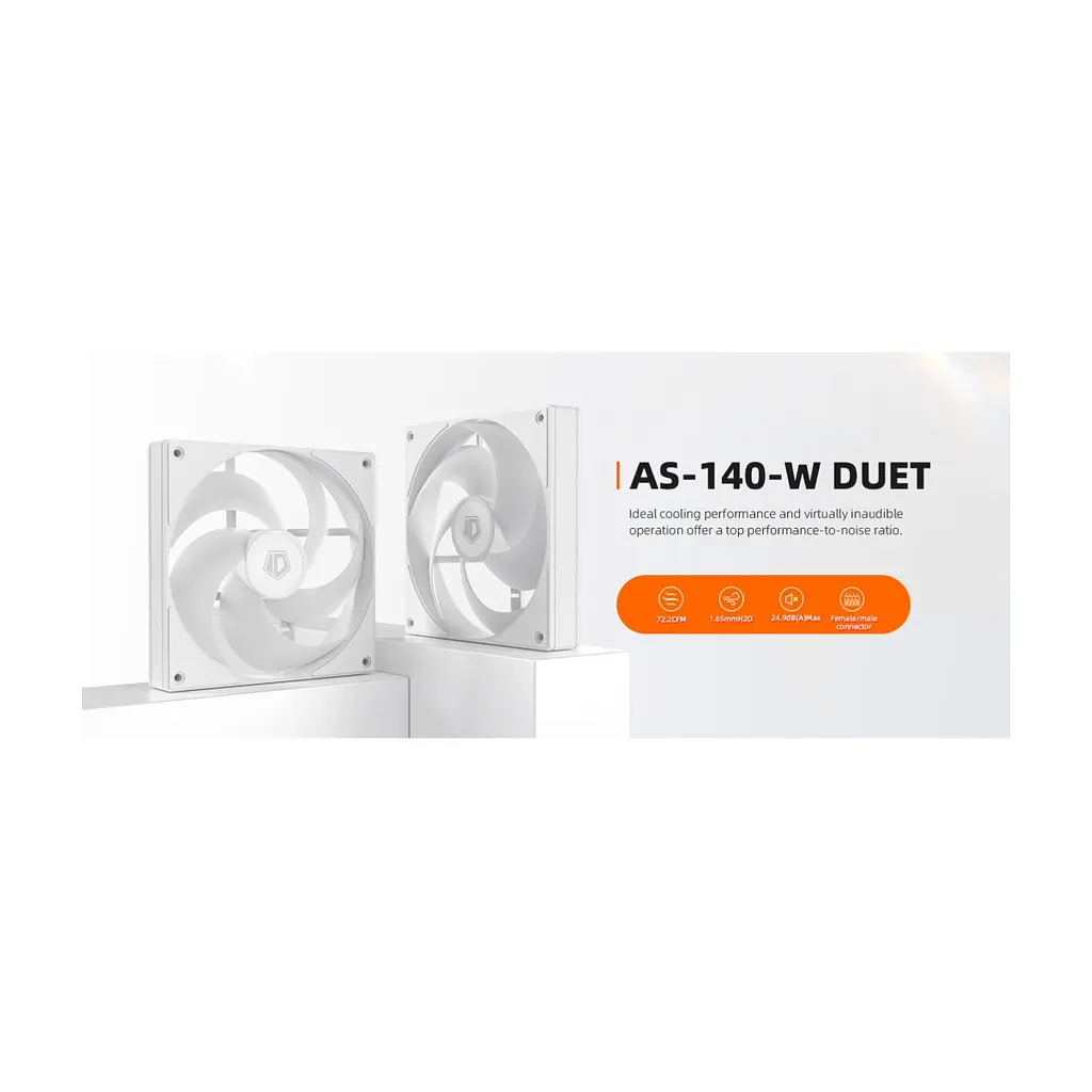 Кулер до корпусу ID-Cooling Вентилятор ID-Cooling AS-140-W Duet White (AS-140-W DUET) - фото 8