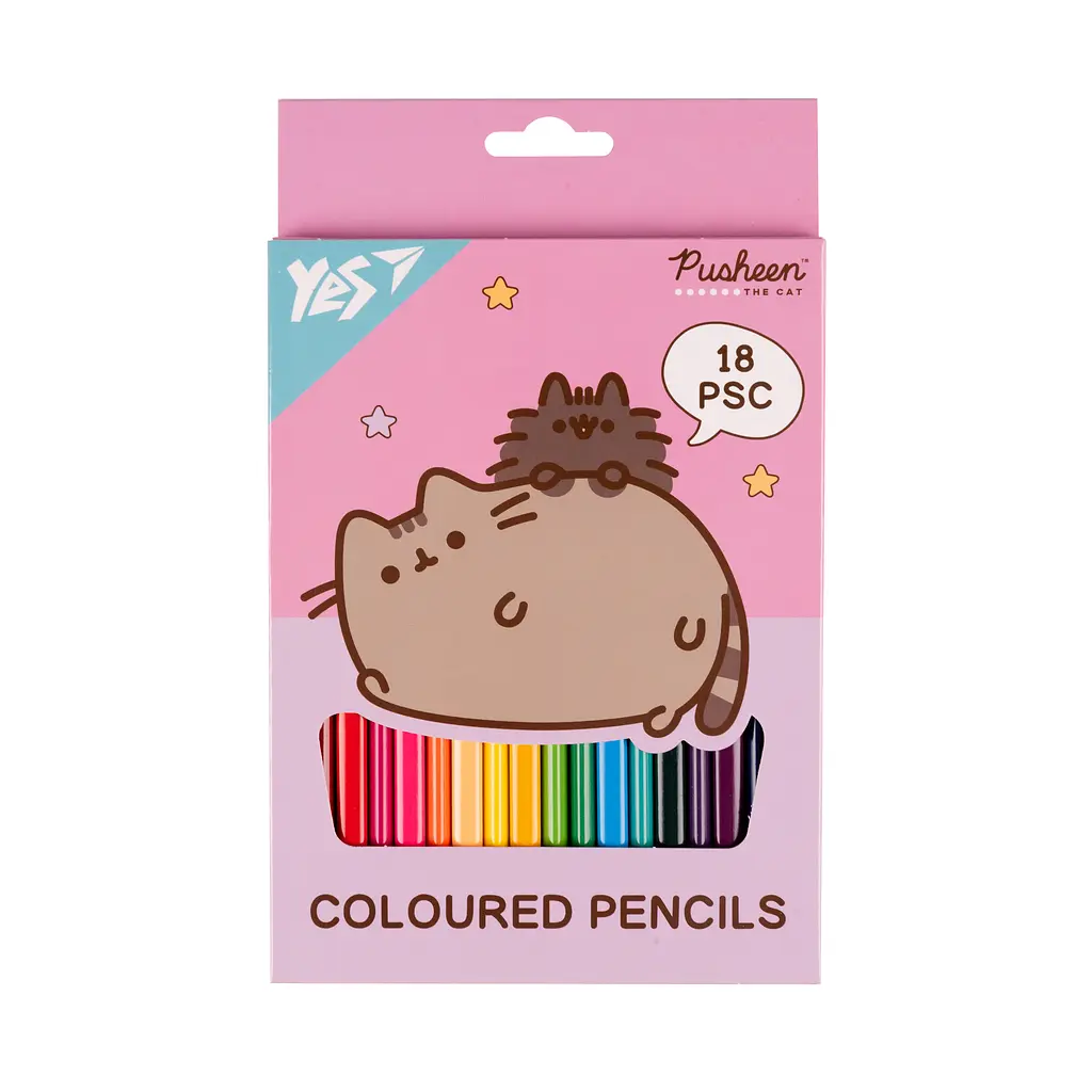 Олівці кольорові YES Pusheen 18 кольорів (290733)