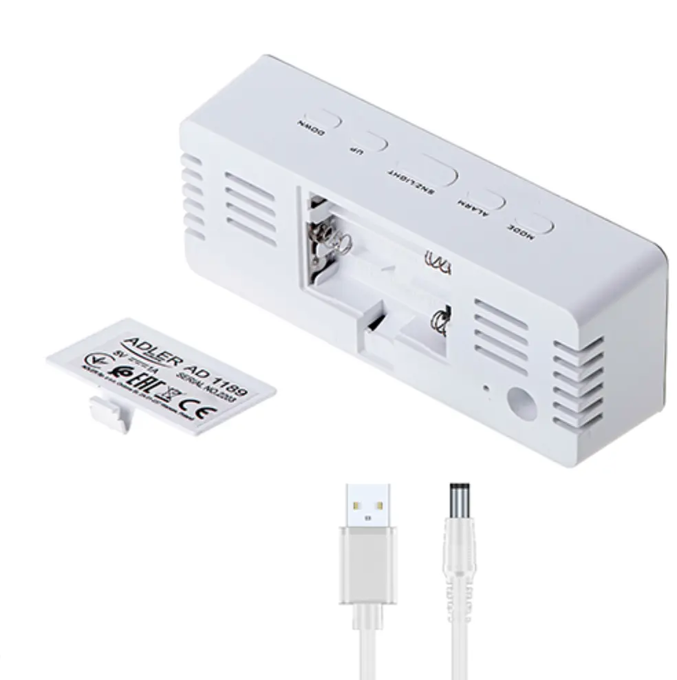 Будильник з світлодіодним зеркальним дисплеєм на USB Adler AD 1189 - фото 5