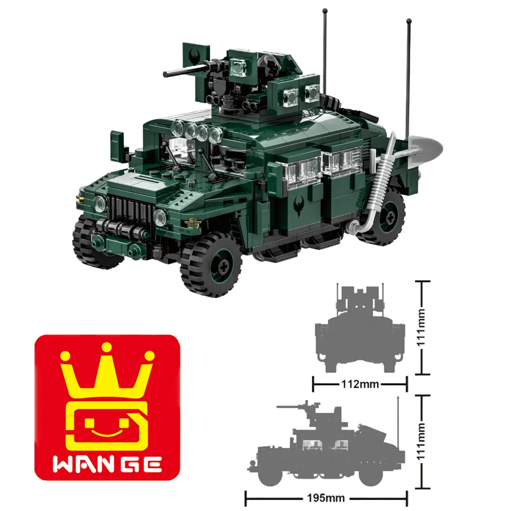 Конструктор Wange військовий автомобіль Hummer Humvee з кулеметом  військова техніка, 518 деталей - фото 4