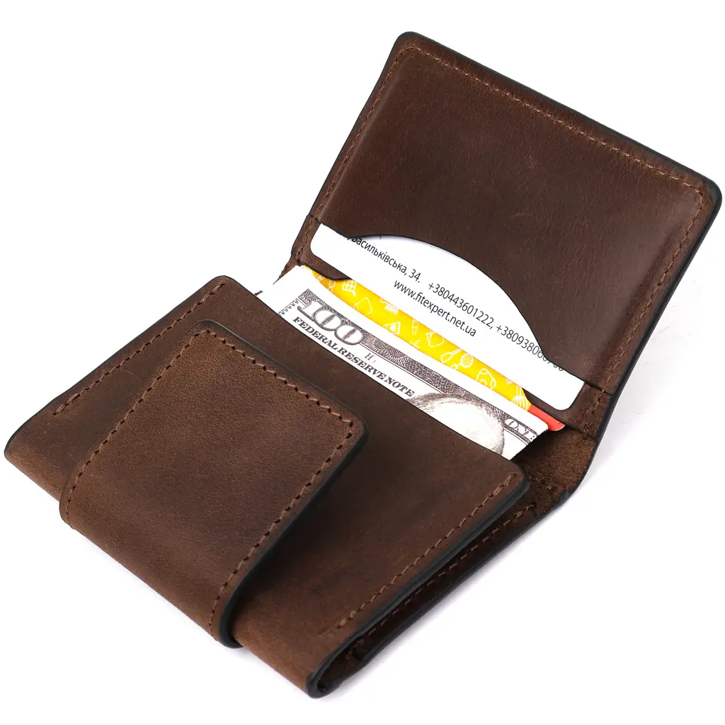 Визитница кожаная GRANDE PELLE 7х10х1 см acs0025913 - фото 4