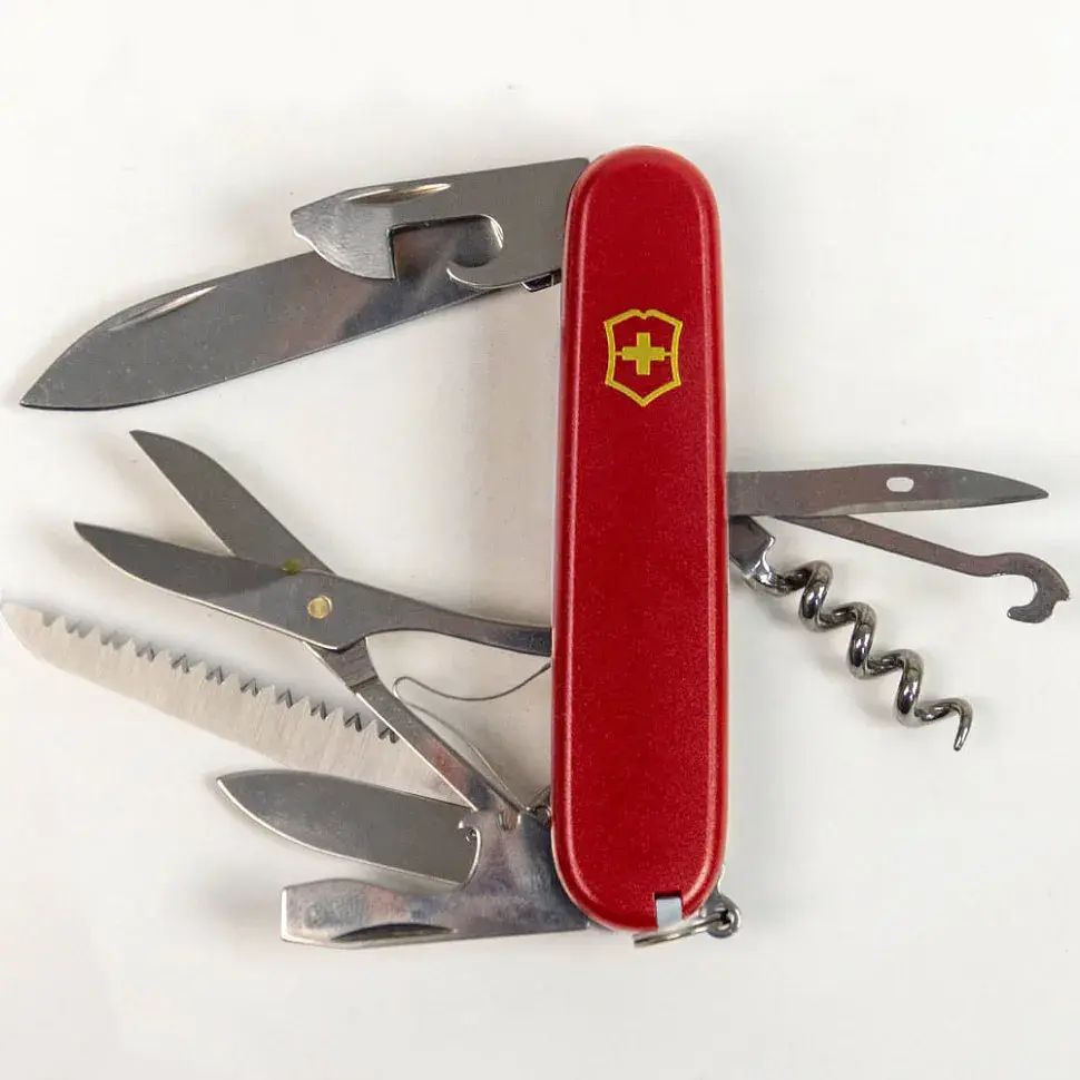 Ніж Victorinox Huntsman Mat 91мм,15функ,черв.мат,жовт.лого - фото 11