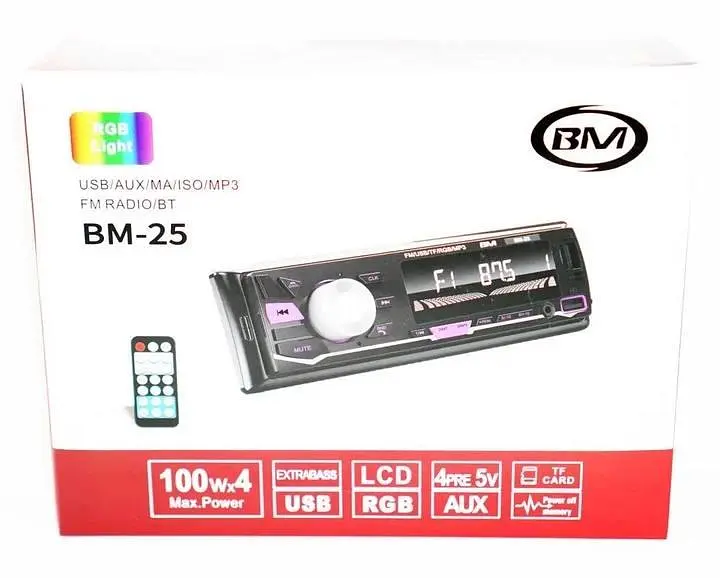 Автомагнітола Boschmann BM-25 Blue-tooth, MP3, RGB - підсвітка, 2xUSB, SD, AUX (1DIN) - фото 7