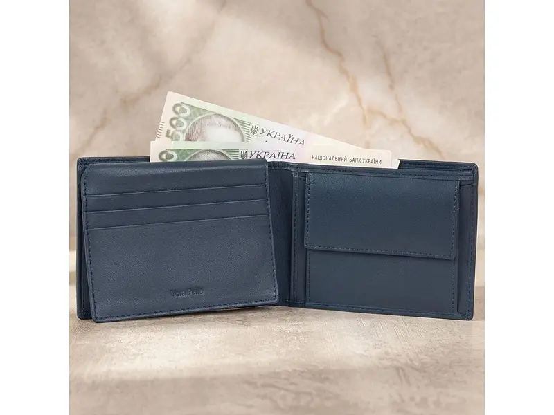 Чоловіче портмоне натуральна шкіра Cortina 5012 navy Темно-синє 12.5х9.5 см TONY PEROTTI acs0032388 - фото 6
