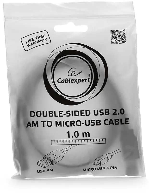 Кабель Cablexpert USB-MicroUSB 1m CCP-mCC-mUSB2D2-1M Black - фото 2