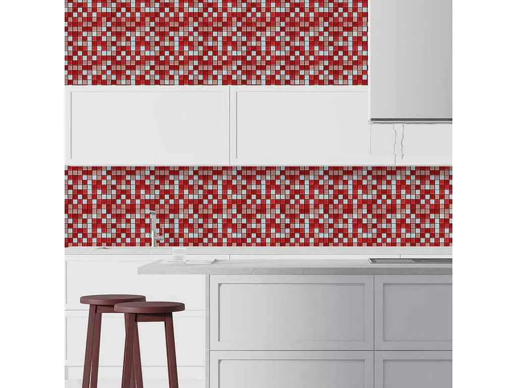 Мозаїка з декоративного скла STICKER WALL 298*298*4,5мм Червона SW-00002367 - фото 6