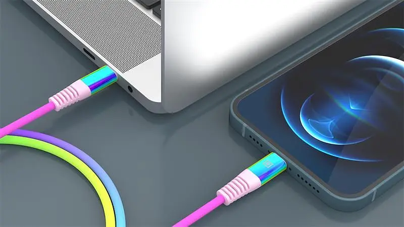 Кабель REAL-EL USB Type-C - Lightning (M/M), 1 м, Rainbow (EL123500054) - фото 4