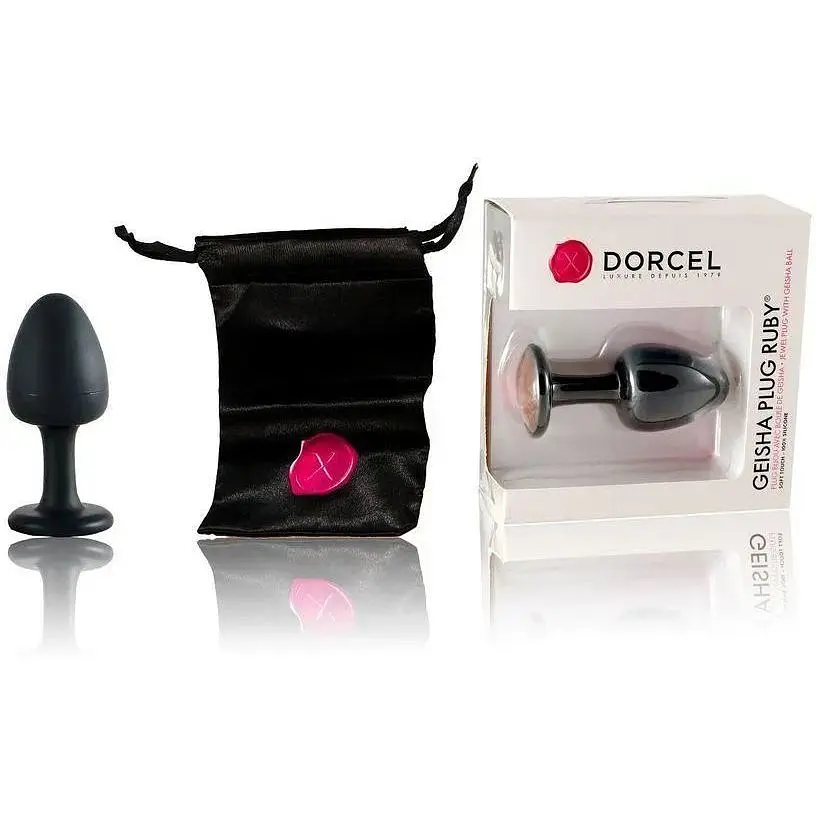 Анальная пробка Dorcel Geisha Plug Ruby M с шариком внутри создает вибрации диаметр 3.2 см - фото 6