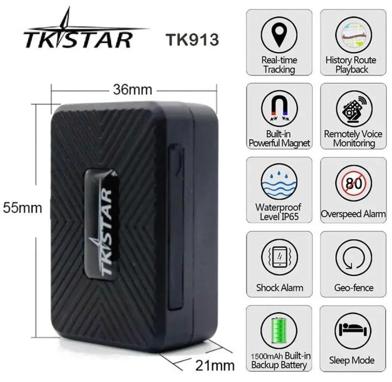 GPS-трекер портативний автономний кишеньковий Voltronic TKSTAR-913 1500Ah - фото 4