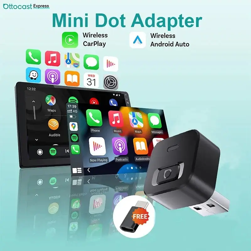 Ottocast Mini Dot — бездротовий адаптер CarPlay та Android Auto 2 в 1 - фото 3