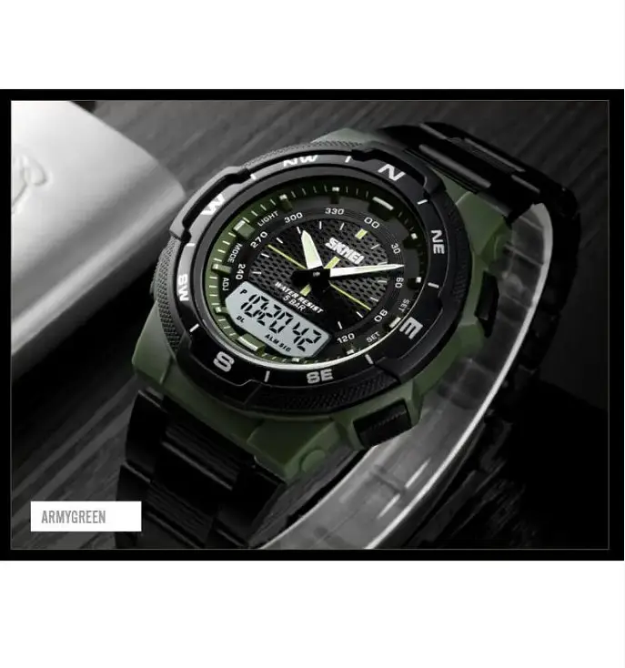 Чоловічий годинник Skmei 1370 Marshal Зелені - фото 4