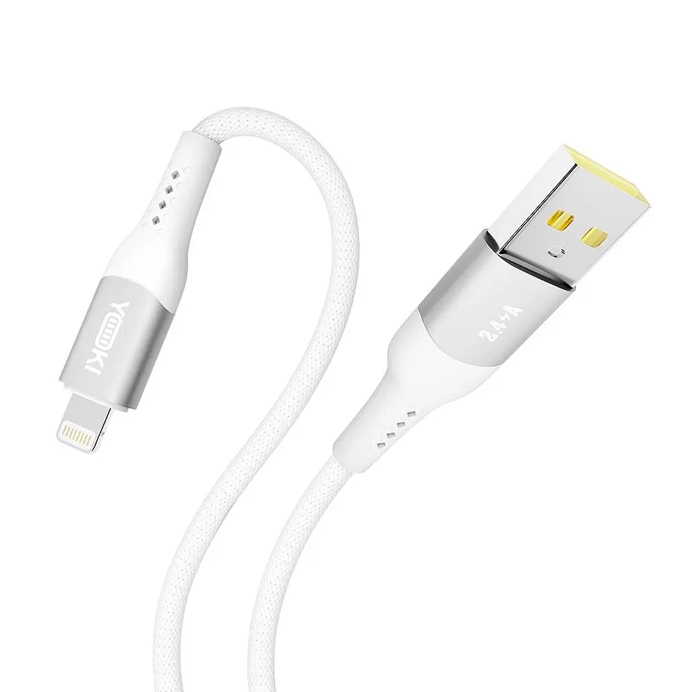 Кабель для заряджання та обміну даними Yoki YK-SO15 SOLID Series USB/Lightning 12W 2.4A/5V 1.2 м Білий - фото 6