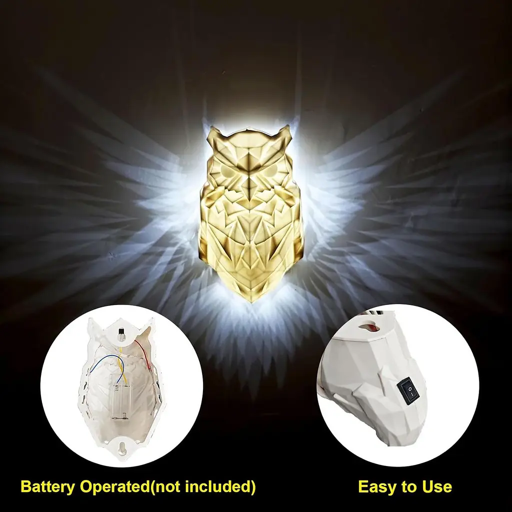 Настенный светильник ZVO Bald Owl, 3D светодиодный настенный светильник Animal Sow, теневая лампа, 3D Eagle Lamp Wall Decoration - фото 4