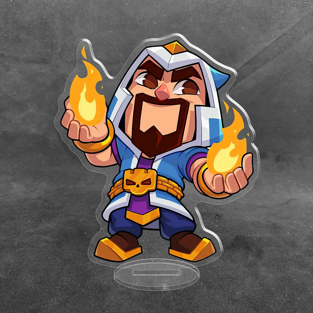 Акрилова колекційна фігурка Чібі Chibi Аніме: Clash of Clans, Clash Royale Чаклун (Wizard) 10 см