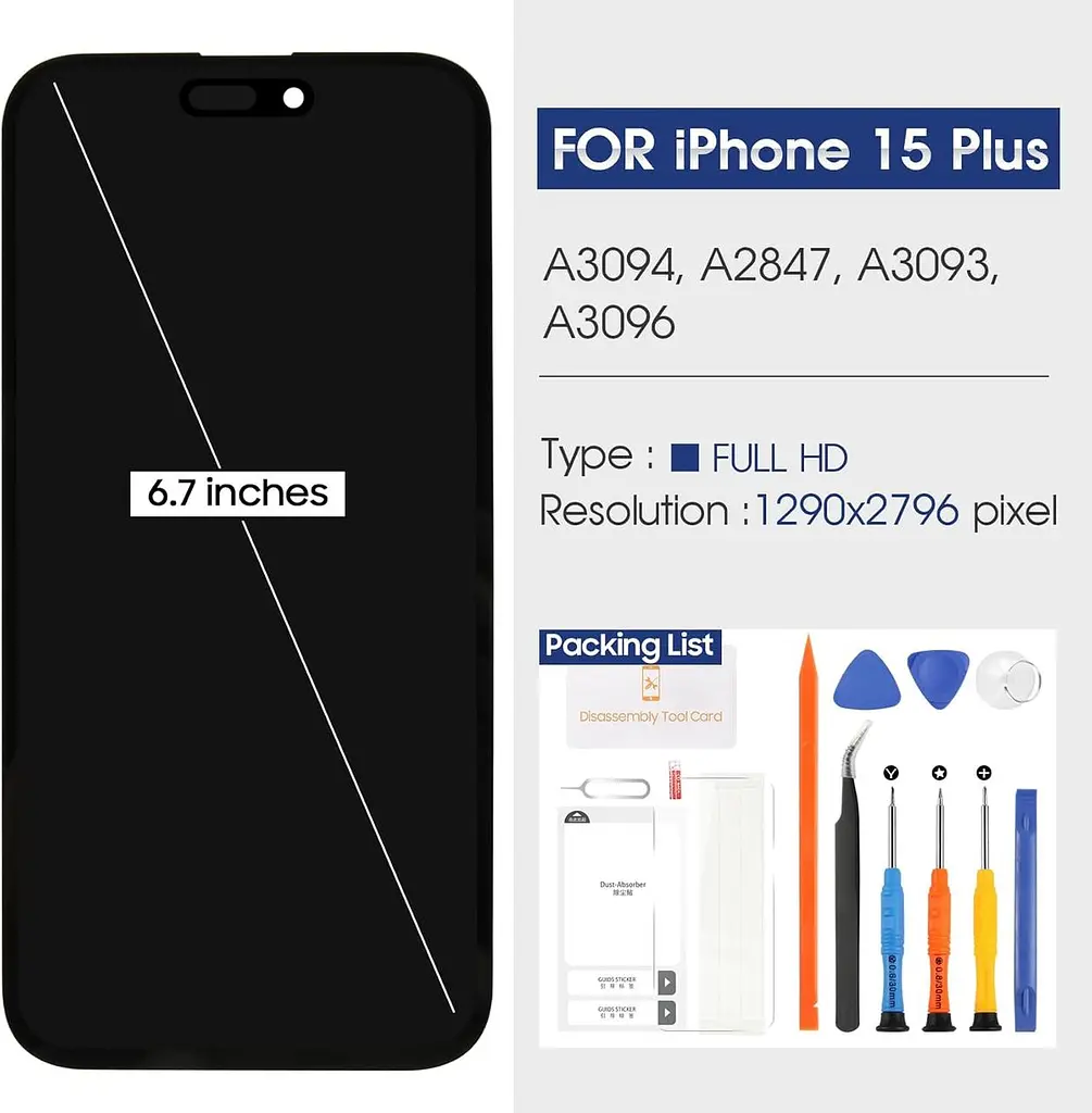 Дисплей TFT із сенсором для iPhone 15 Plus у комплекті - фото 7
