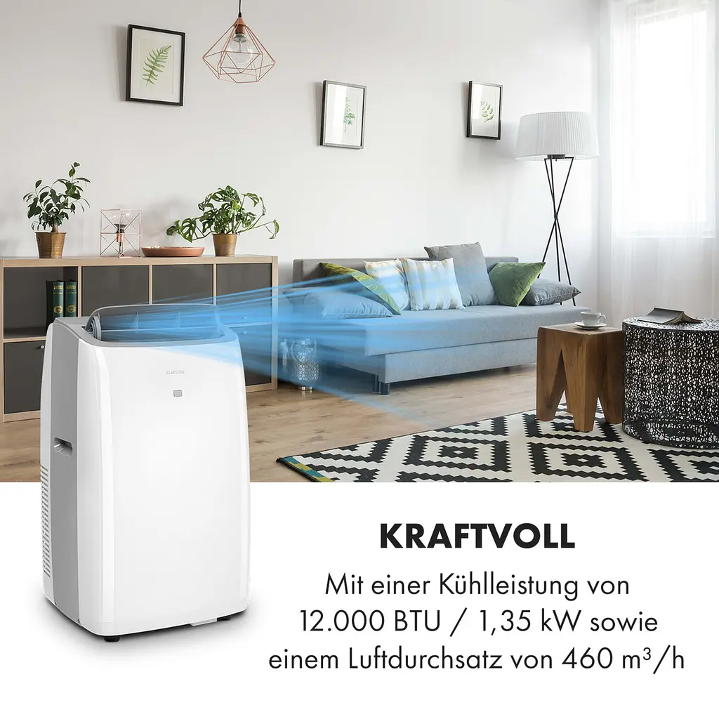 Мобільний кондиціонер Klarstein Grandbreeze Eco 12K 3-в-1 460 м³/год (10035809) - фото 7