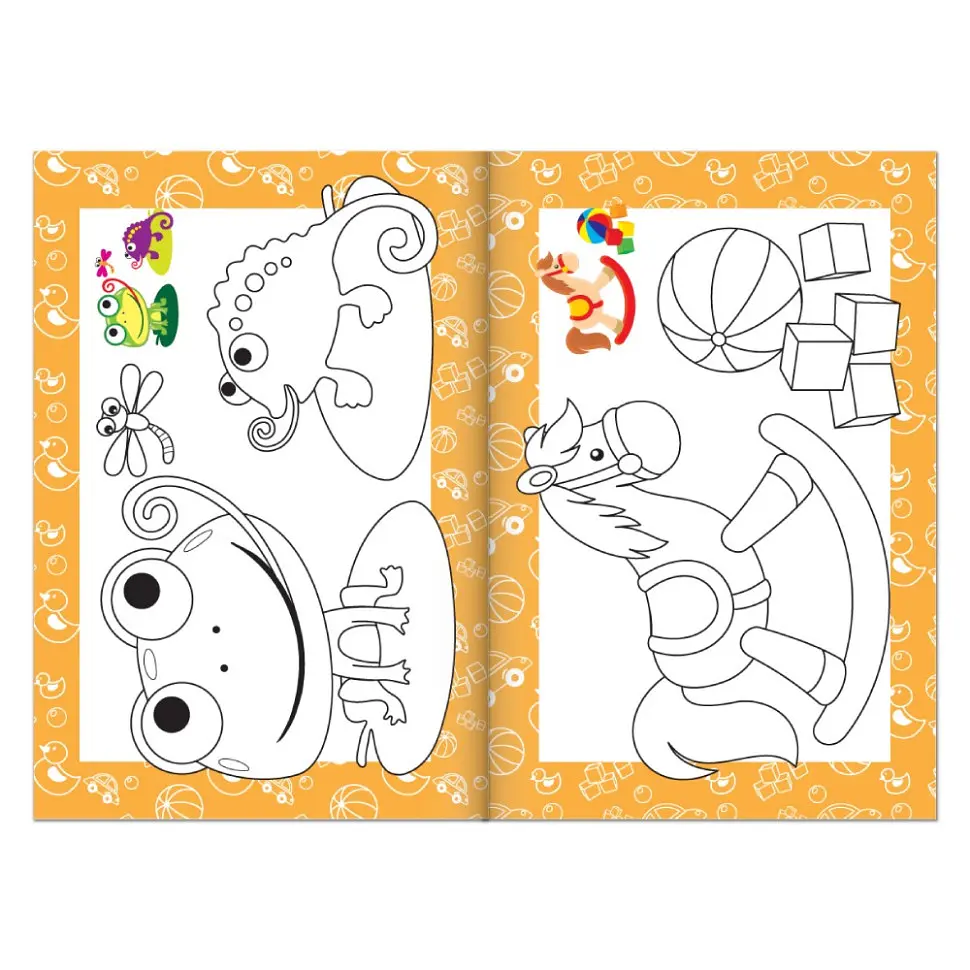 Книжка раскраска "Картинки для малышей" Апельсин РМ-48-39 с цветными подсказками - фото 2