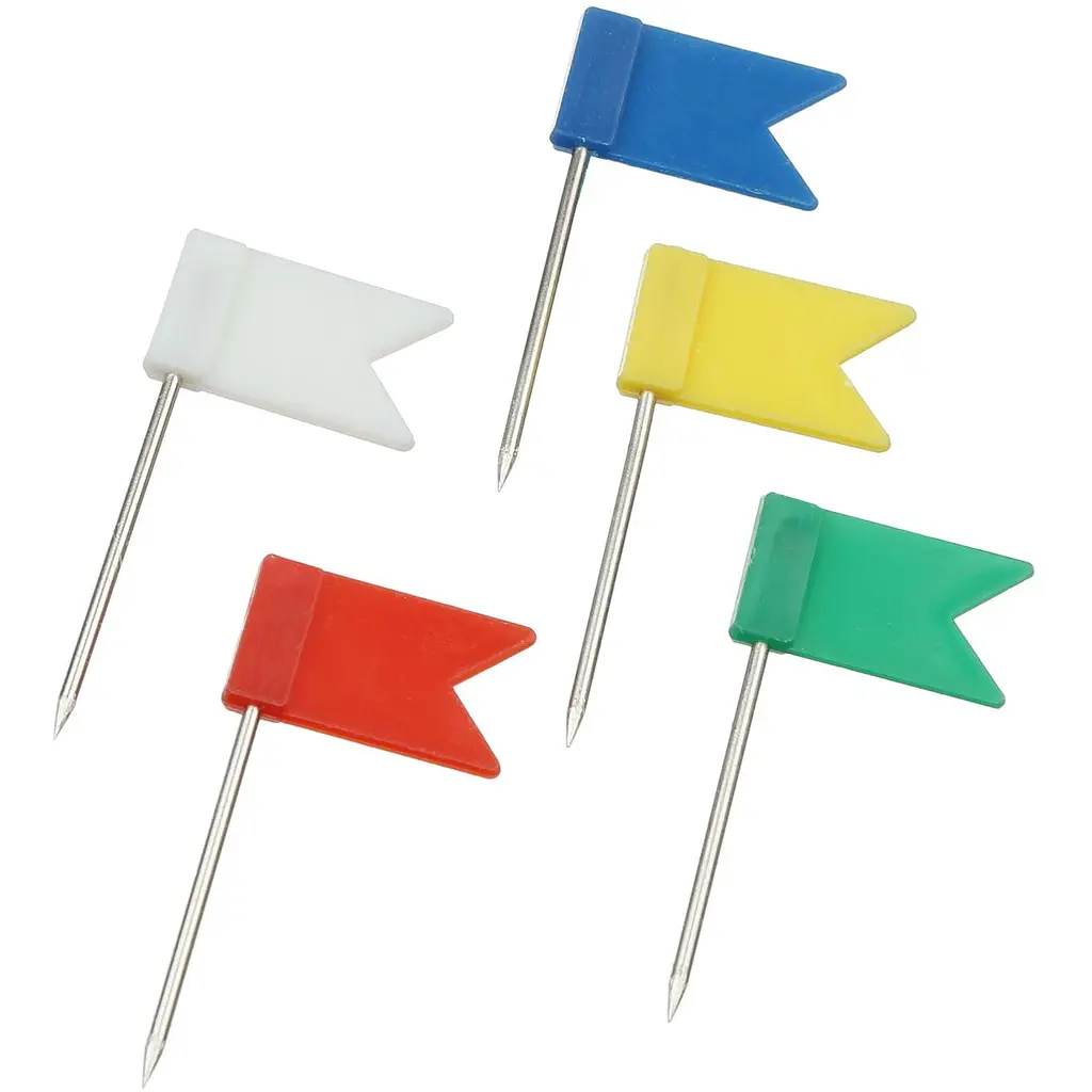 Набор пинов канцелярских Buromax Цветные Флажки 30 шт. (BM.5152) - фото 2