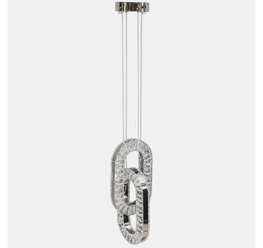 Підвісна LED-люстра Artlight 7709/2A-CH із сяйливими кришталевими петлями в полірованому хромі - фото 4