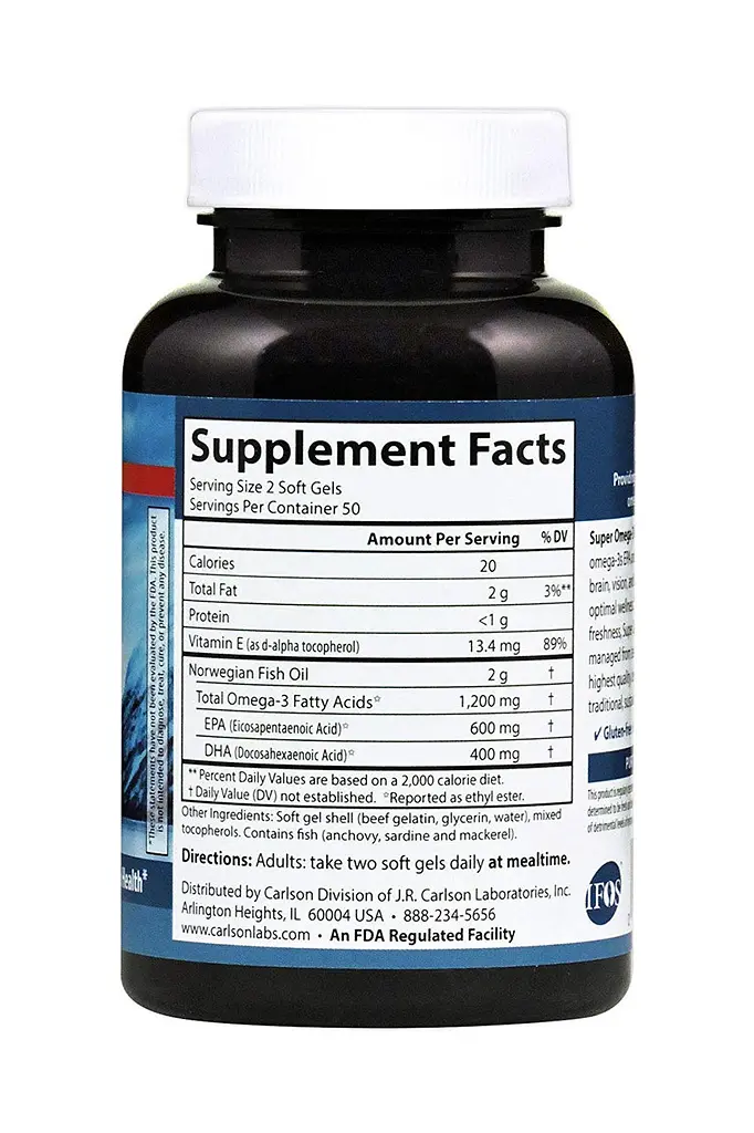 Риб'ячий жир для сердця Carlson Super Omega-3 1200 мг 100 капс - фото 2