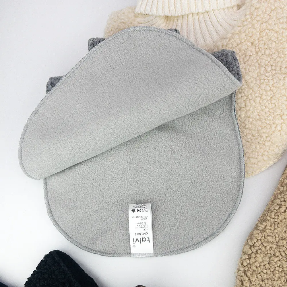 Манишка теплая детская двухслойная флис и мех от двух лет Тедди one size Talvi бежевый - фото 2
