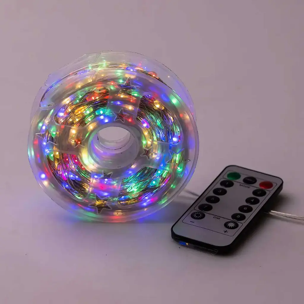 Гірлянда Роса GarlandoPro нитка GarlandoPro 1000 LED довжина 100 м з пультом від мережі зелена, мультиколор (1000L100MGML) - фото 9