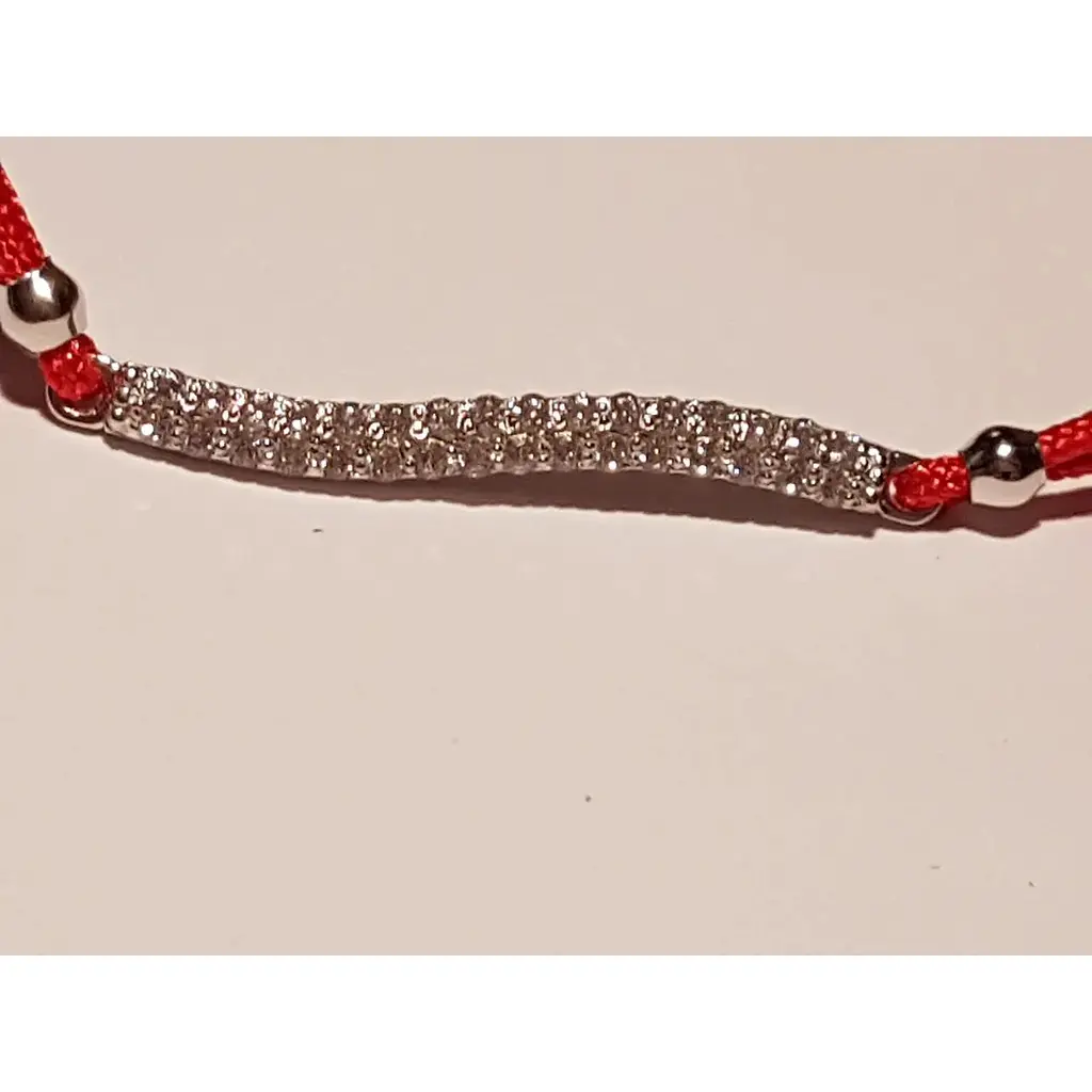 Браслет из текстиля Qvaliz с серебряными вставками и фианитами. 905-00577 18,5 - фото 2