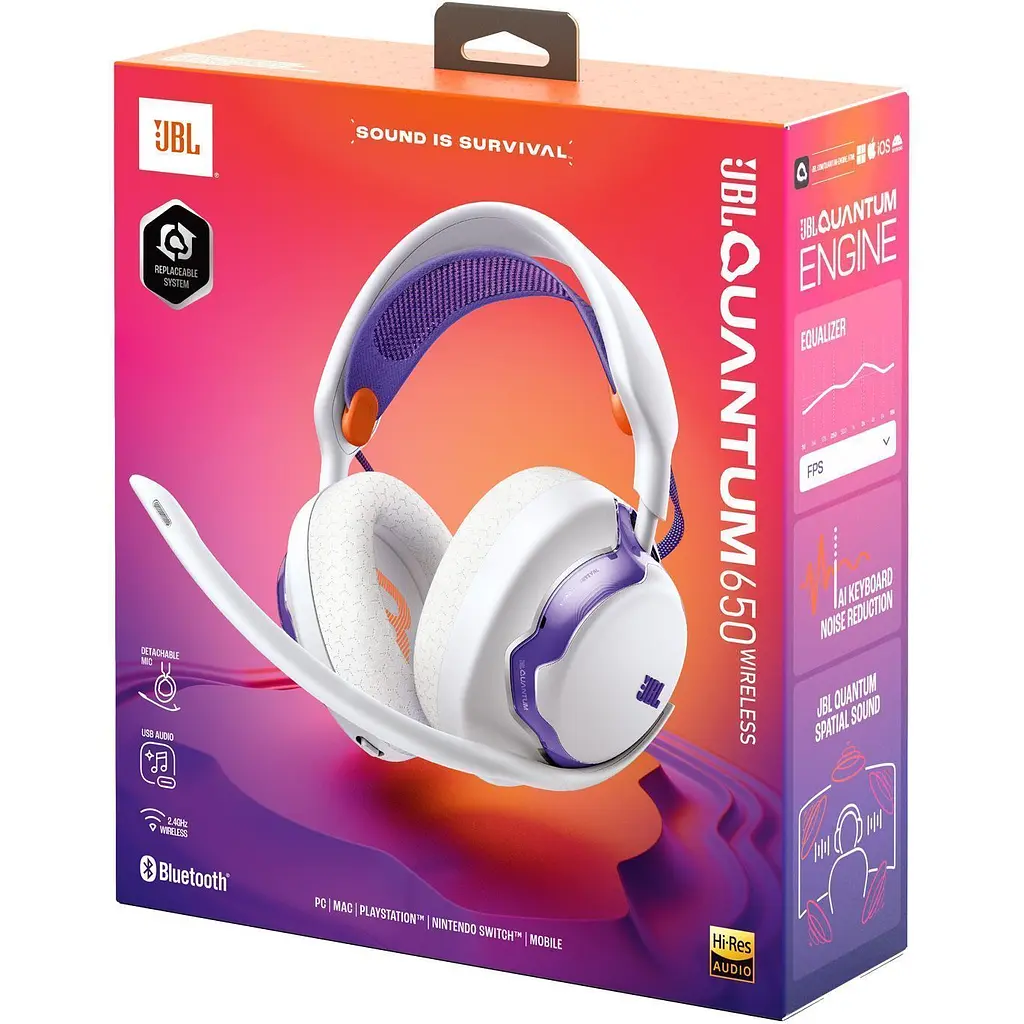 Ігрові навушники JBL Quantum 650 White (JBLQTUM650WHT) [166230] - фото 10
