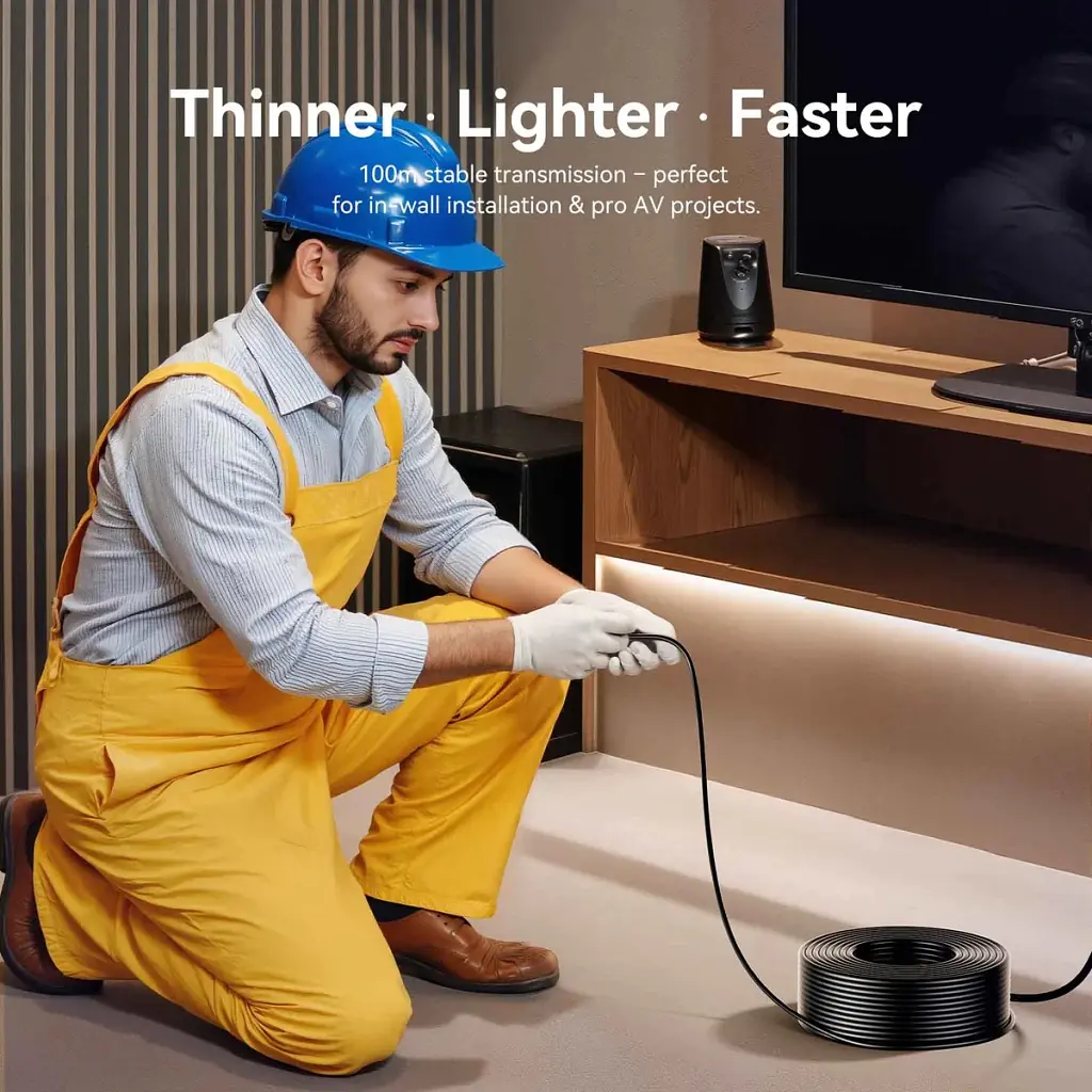 Кабель мультимедійний HDMI M to HDMI M 35.0m 4K60Hz fiber optic black Vention (ALSBU) - фото 6