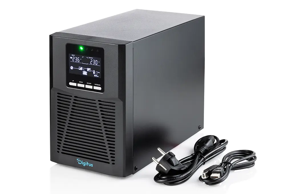 Digitus Джерело безперебійного живлення 1000VA/1000W, Tower, LCD, RJ45, RS232, USB, 8xC13 - фото 2