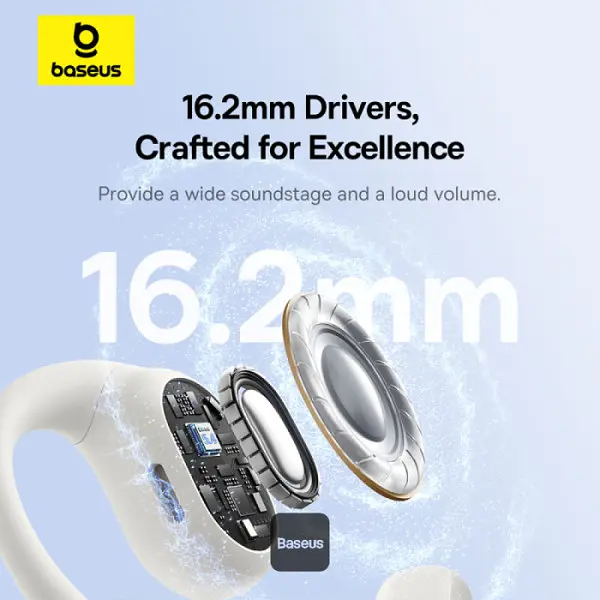 Наушники Baseus Eli 10i Fit Open-Ear TWS — спортивные амбушюры для бега, тренажерного зала и езды на велосипеде — белые - фото 4